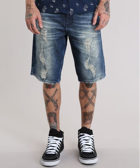 Bermuda-Jeans-Reta-Destroyed-Azul-Escuro-8766957-Azul_Escuro_1