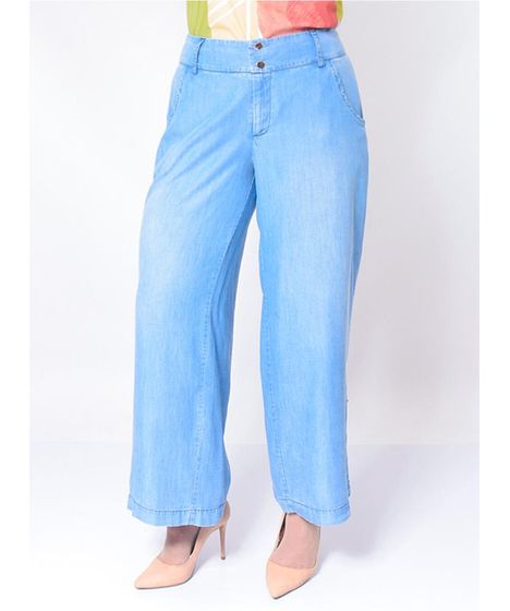 calça jeans pantalona plus size
