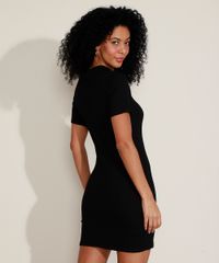 Vestido-Polo-Feminino-Curto-Canelado-com-Ziper-Manga-Curta-Preto-9960130-Preto_2
