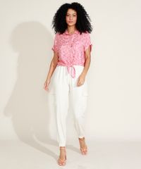 Camisa-Feminina-Estampada-Floral-com-No-Manga-Curta-Rosa-9947293-Rosa_6
