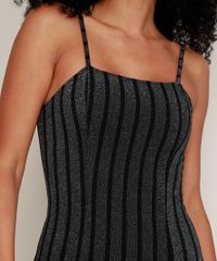 Vestido-Feminino-Listrado-com-Lurex-e-Fendas-Alca-Fina-Preto-9957240-Preto_4
