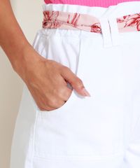 Short-de-Sarja-Feminino-Clochard-Cintura-Alta-com-Faixa-Estampada-de-Folhagens-Branco-9964752-Branco_6