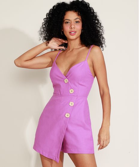 Macaquinho-Feminino-Assimetrico-com-Botoes-Alca-Fina-Decote-Princesa-Rosa-Escuro-9960156-Rosa_Escuro_1