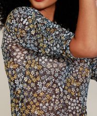 Blusa-de-Tule-Feminina-Estampada-Floral-Manga-Curta-Decote-Redondo-Preta-9960849-Preto_4