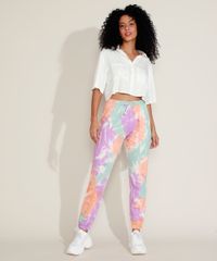 Calca-de-Moletom-Feminina-Jogger-Cintura-Alta--Estampada-Tie-Dye-com-Cordao-Multicor-9960290-Multicor_3