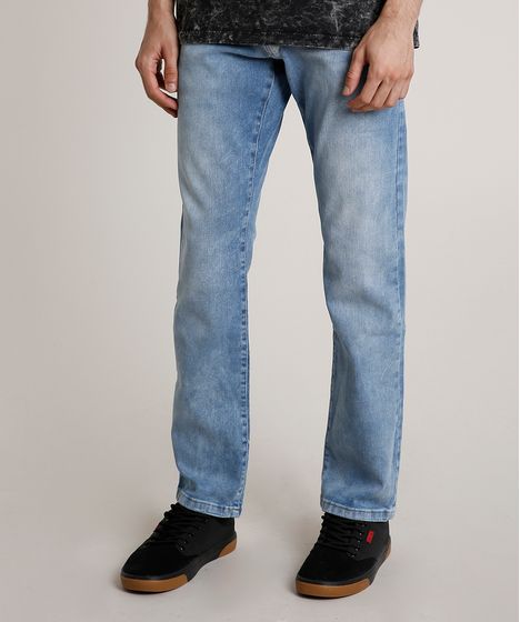 calça reta jeans masculina