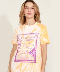 Blusa-Feminina-Signo-Touro-Estampada-Tie-Dye-Manga-Curta-Decote-Redondo-Mostarda-9964694-Mostarda_1