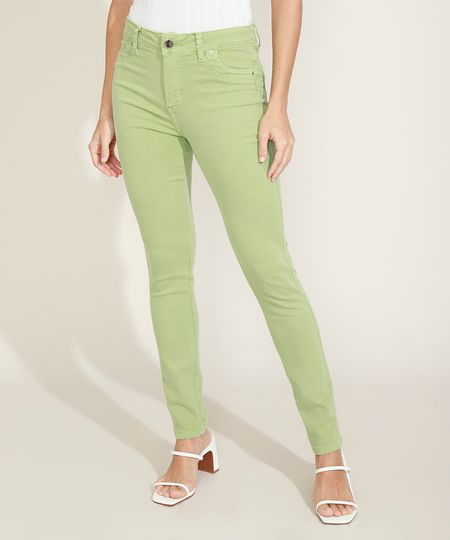 Calca-de-Sarja-Feminina-Sawary-Super-Skinny-Cintura-Alta-com-Pences-Verde-Claro-9976421-Verde_Claro_1 Calca-de-Sarja-Feminina-Sawary-Super-Skinny-Cintura-Alta-com-Pences-Verde-Claro-9976421-Verde_Claro_1
