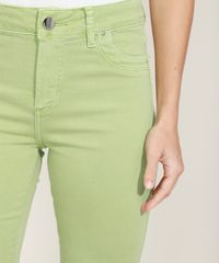 Calca-de-Sarja-Feminina-Sawary-Super-Skinny-Cintura-Alta-com-Pences-Verde-Claro-9976421-Verde_Claro_6