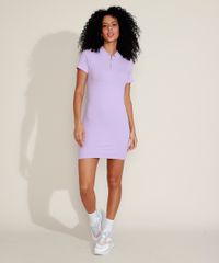 Vestido-Polo-Feminino-Curto-Canelado-com-Ziper-Manga-Curta-Lilas-9960130-Lilas_3