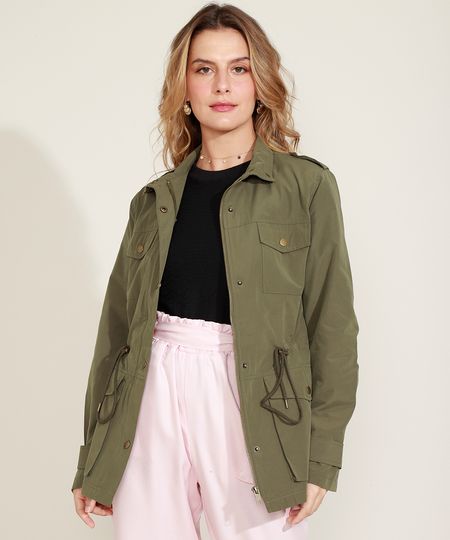 Parka-Feminina-com-Bolsos-e-Elastico-Verde-Militar-9814436-Verde_Militar_1