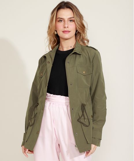 Parka-Feminina-com-Bolsos-e-Elastico-Verde-Militar-9814436-Verde_Militar_1