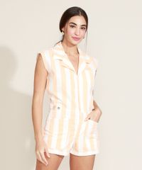 Macaquinho-de-Sarja-Feminino-Listrado-com-Bolsos-Gola-Esporte-Laranja-9964562-Laranja_1