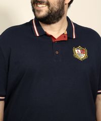 Polo-de-Piquet-Masculina-Plus-Size-Tradicional-com-Patch-Manga-Curta-Azul-Marinho-9952431-Azul_Marinho_4