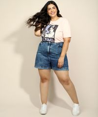 Blusa-Feminina-Plus-Size-Princesa-Leia-Star-Wars-Manga-Curta-Decote-Redondo-Rose-9962109-Rose_3