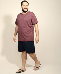 Pijama-Masculino-Plus-Size-com-Listras-Manga-Curta-Vinho-9972816-Vinho_3