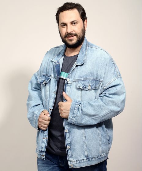 Jaqueta-Jeans-Unissex-Plus-Size-Oversized-Marmorizada-com-Bordado-Azul-Claro-9973110-Azul_Claro_1