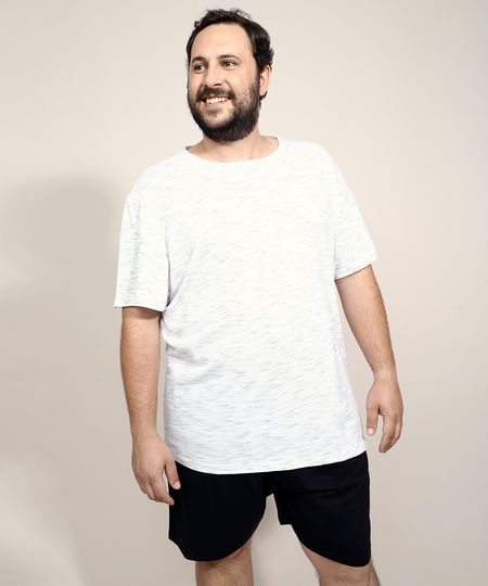 Pijama-de-Piquet-Masculino-Plus-Size-Manga-Curta-Branco-9972817-Branco_1