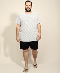 Pijama-de-Piquet-Masculino-Plus-Size-com-Listras-Manga-Curta-Branco-9972818-Branco_3