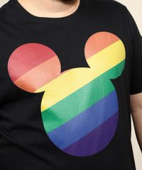 Camiseta-Masculina-Plus-Size-Pride-Mickey-Arco-Iris-Manga-Curta-Gola-Careca-Preta-9968117-Preto_2