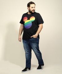 Camiseta-Masculina-Plus-Size-Pride-Mickey-Arco-Iris-Manga-Curta-Gola-Careca-Preta-9968117-Preto_3