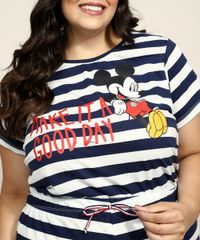 Pijama-Feminino-Plus-Size-Mickey-Mouse-Listrado-Manga-Curta-Azul-Marinho-9971224-Azul_Marinho_2
