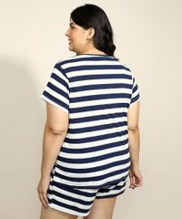 Pijama-Feminino-Plus-Size-Mickey-Mouse-Listrado-Manga-Curta-Azul-Marinho-9971224-Azul_Marinho_4