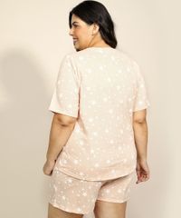 Pijama-Feminino-Plus-Size-Harry-Potter-Metalizado-Estampado-de-Estrelas-Manga-Curta-Rose-9961132-Rose_4