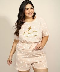 Pijama-Feminino-Plus-Size-Harry-Potter-Metalizado-Estampado-de-Estrelas-Manga-Curta-Rose-9961132-Rose_5