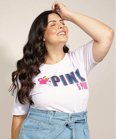 Blusa-Feminina-Plus-Size-Pantera-Cor-de-Rosa-Manga-Curta-Decote-Redondo-Off-White-9964392-Off_White_1