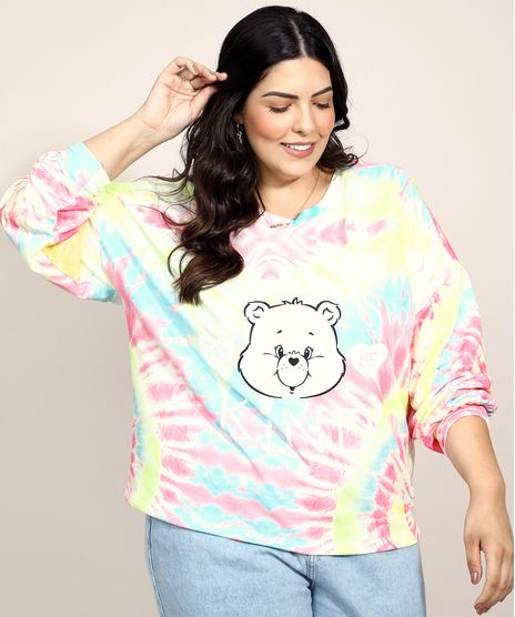 Blusao-de-Moletom-Feminino-Plus-Size-Amplo-Ursinhos-Carinhosos-Estampado-Tie-Dye-Multicor-9966780-Multicor_1