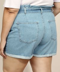 Short-Jeans-Feminino-Plus-Size-Clochard-Cintura-Super-Alta-com-Faixa-para-Amarrar-Azul-Claro-9967287-Azul_Claro_2