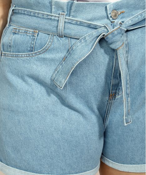short de amarrar na frente jeans