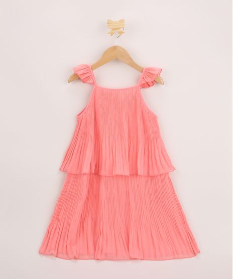 Vestido-Infantil-Plissado-com-Camadas-Alca-com-Babado-Coral-9948555-Coral_1