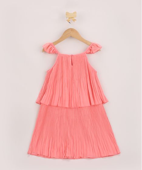 vestido infantil plissado