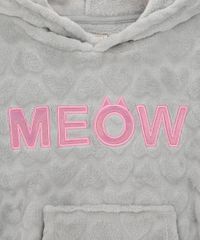 Blusao-Infantil-de-Pelo-Texturizado--Meow--Holografico-com-Capuz-e-Bolso-Canguru-Cinza-9797529-Cinza_2