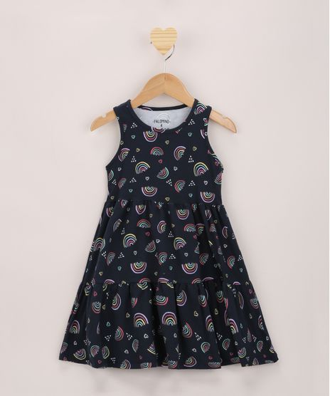 Vestido-Infantil-Amplo-Estampado-de-Arco-Iris-com-Recortes-Sem-Manga-Azul-Marinho-9965052-Azul_Marinho_1