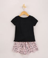 Conjunto-Infantil-Princesas-de-Blusa--We-Are-Courageous--Manga-Curta-com-No-Preta---Short-Estampado-Rosa-Claro-9962343-Rosa_Claro_3