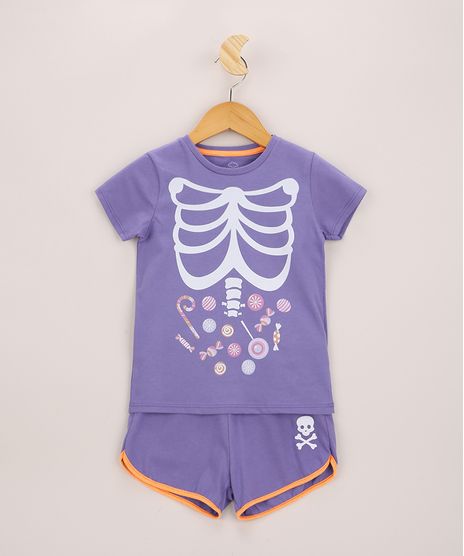 Pijama-Infantil-Halloween-Manga-Curta-Roxo-9969730-Roxo_1
