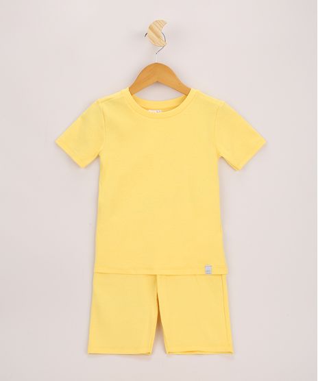 Pijama-Infantil-Canelado-Manga-Curta-Amarelo-9963229-Amarelo_1