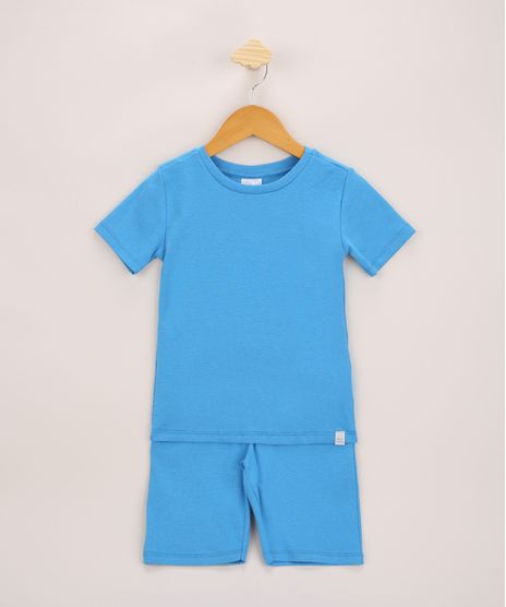 Pijama-Infantil-Canelado-Manga-Curta-Azul-9963229-Azul_1