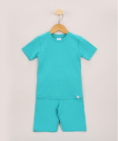 Pijama-Infantil-Canelado-Manga-Curta-Verde-9963229-Verde_1