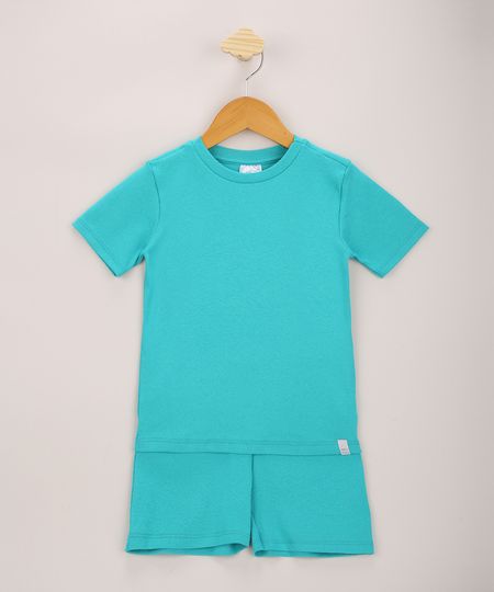 Pijama-Infantil-Canelado-Manga-Curta-Verde-9963230-Verde_1
