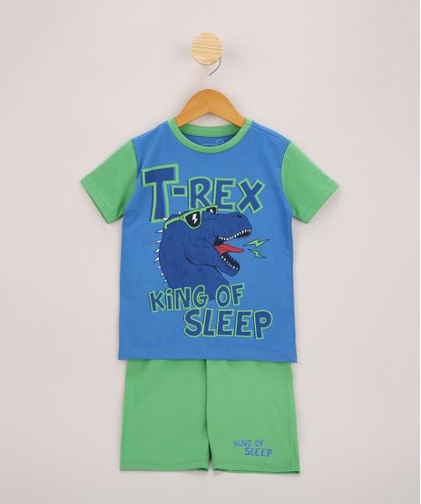 Pijama-Infantil-Dinossauro-T-Rex-Manga-Curta-Azul-9963718-Azul_1