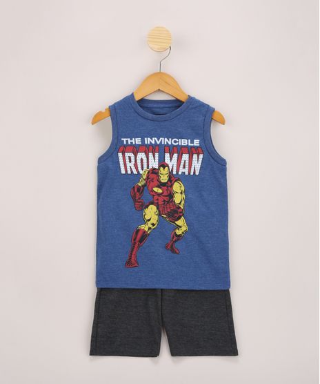 Conjunto-Infantil-de-Regata-Homem-de-Ferro-Azul-Marinho---Bermuda-de-Moletom-Cinza-Mescla-9968187-Cinza_Mescla_1