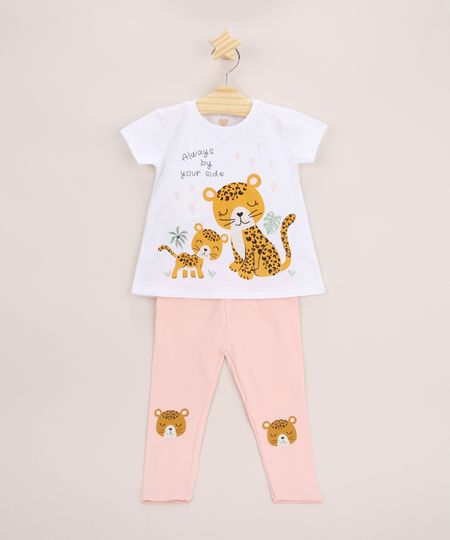 Conjunto-Infantil-de-Blusa-Ampla-Oncinhas-com-Glitter-Manga-Curta-Off-White---Calca-Legging-Rosa-Claro-9970142-Rosa_Claro_1
