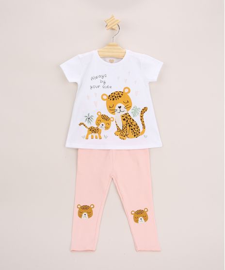 Conjunto-Infantil-de-Blusa-Ampla-Oncinhas-com-Glitter-Manga-Curta-Off-White---Calca-Legging-Rosa-Claro-9970142-Rosa_Claro_1