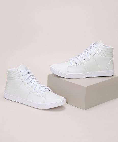 sapato branco masculino cano alto