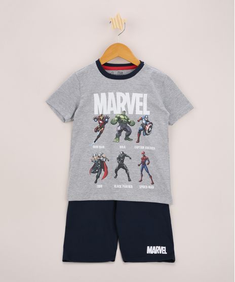 Pijama-Infantil-Os-Vingadores-Manga-Curta-Cinza-Mescla-9963715-Cinza_Mescla_1