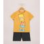 Conjunto-Infantil-Bart-Simpson-de-Camiseta-Manga-Curta-Amarela---Bermuda-de-Moletom-Cinza-Mescla-9968189-Cinza_Mescla_1